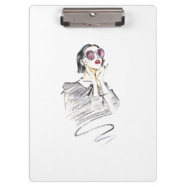 Moderne Mädchen Schwarz und Rot Trendy Klemmbrett