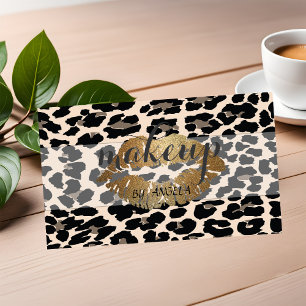 Moderne Mädchenhaft Elegante Leoparden Druck Glitt Visitenkarte