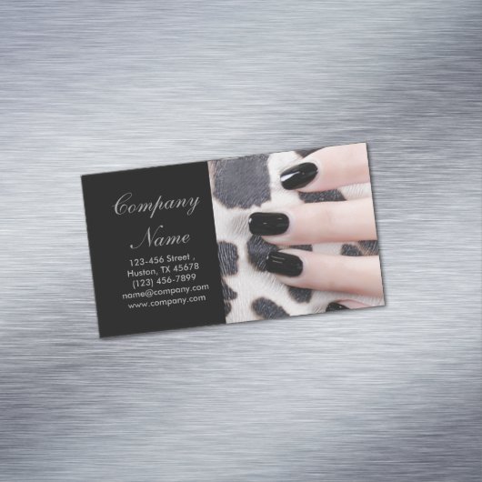 Moderne mädchenhafte Beauty-Nagelkünstlerin Magnetische Visitenkarte (Beispiel)