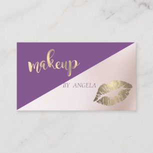 Moderne Mädchenhafte Elegante Violett, Glitter Lip Visitenkarte