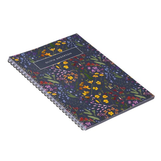 Moderne mädchenhafte, farbenfrohe Erstmarineblau Notizblock (Rechte Seite)