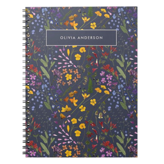 Moderne mädchenhafte, farbenfrohe Erstmarineblau Notizblock (Vorderseite)