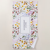 Moderne mädchenhafte, farbenfrohe Erstmarineblau Strandtuch (Vorderseite)