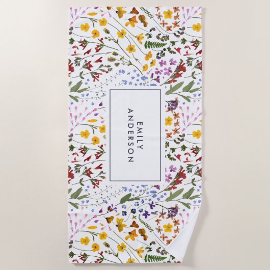 Moderne mädchenhafte, farbenfrohe Erstmarineblau Strandtuch (Vorderseite)