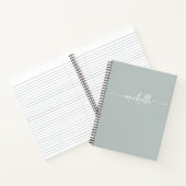 Moderne Mädchenhafte Hellgrüne Schrift Monogramm N Notizblock (Innenseite)