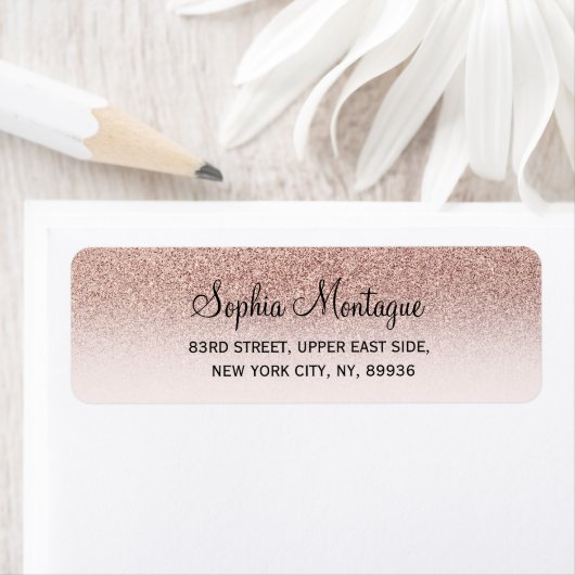 Moderne mädchenhafte Imitate Rose Gold Glitzer Obe (Insitu)