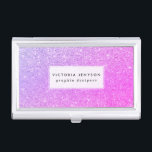 Moderne, mädchenhafte lila Rosa Glitzer Glitzern Visitenkarten Dose<br><div class="desc">Moderne,  mädchenhafte Imitate lila rosa Glitzer Glitzern</div>