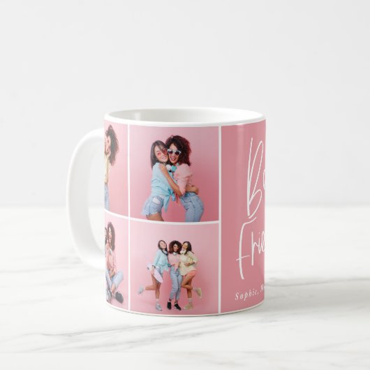 Moderne, mädchenhafte Multi-Foto Skript-trendy Bes Kaffeetasse (Vorderseite Links)