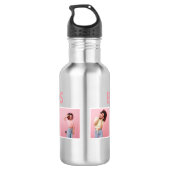 Moderne, mädchenhafte Multi-Foto-Skripte trendige  Edelstahlflasche (Rückseite)