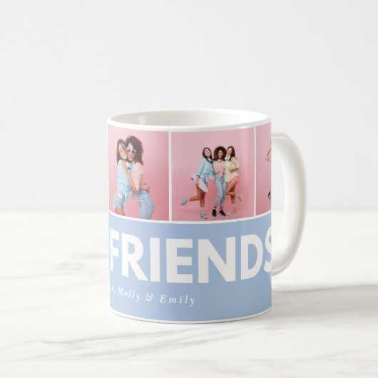 Moderne, mädchenhafte Multi-Foto-Skripte trendige  Kaffeetasse (VorderseiteRechts)