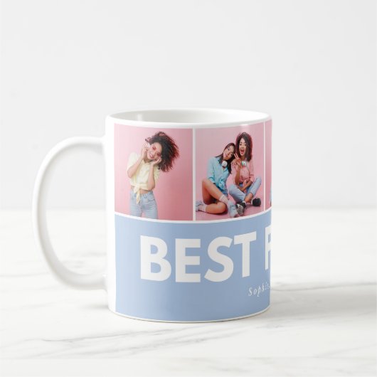 Moderne, mädchenhafte Multi-Foto-Skripte trendige Kaffeetasse (Links)