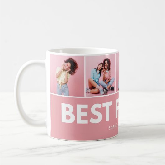 Moderne, mädchenhafte Multi-Foto-Skripte trendige  Kaffeetasse (Links)