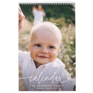 Moderne mädchenskriptische Typografie minimales Mu Kalender