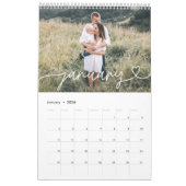 Moderne mädchenskriptische Typografie minimales Mu Kalender (Jan 2026)