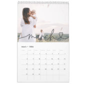 Moderne mädchenskriptische Typografie minimales Mu Kalender (Mär 2026)