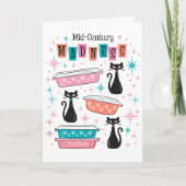 Moderne Madness Card Pyrex Cats Kitsch Karte (Vorderseite)