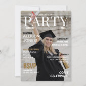 Moderne Magazine Foto Graduation Party Einladung (Vorderseite)