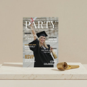 Moderne Magazine Foto Graduation Party Einladung
