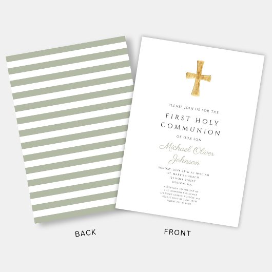 Moderne Magensonde Grünstreifen kreuzen Erste Komm Einladung