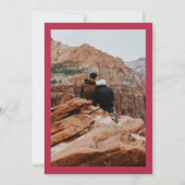 Moderne Magenta Ampere und 5 Foto Grid Hochzeit Einladung (Rückseite)