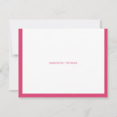 Moderne Magenta Border Name Stationery Mitteilungskarte (Vorderseite)