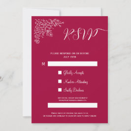Moderne Magenta floral Islamic QR Code RSVP Card Einladung