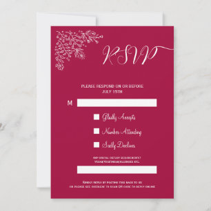 Moderne Magenta floral Islamic QR Code RSVP Card Einladung
