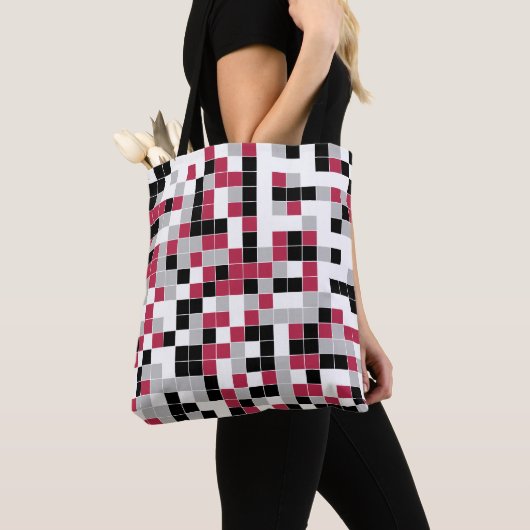 Moderne Magenta Geometric Tasche (Von Nahem)