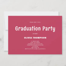 Moderne Magenta Graduierungsparty Einladung