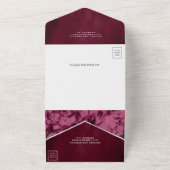 Moderne Magenta Marble Aquamariner Glitzer Hochzei All In One Einladung (Außenbereich)