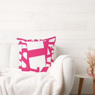 Moderne Magenta-Pink-Abstract-Geometric-Graffiti-T Kissen