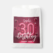 Moderne Magenta Rosa 30. Geburtstag Danke Geschenktütchen (Vorderseite)