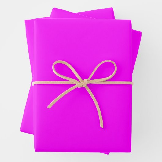 Moderne Magenta rosa solide schlicht minimalistisc Geschenkpapier Set (Beispiel)