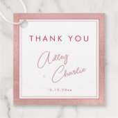 Moderne Magenta Rose Gold Minimale Gastgeschenk Ho Geschenkanhänger (Vorderseite)