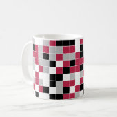 Moderne Magenta-Schwarz-Graue Geometrie Kaffeetasse (Vorderseite Links)