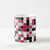 Moderne Magenta-Schwarz-Graue Geometrie Kaffeetasse (Mittel)