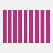 Moderne Magenta Schwarz-weiße, fette Streifen Geschenkpapier Set (Vorderseite)