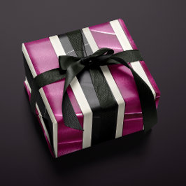 Moderne Magenta Schwarz-weiße, fette Streifen Geschenkpapier Set