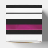 Moderne Magenta Schwarz-weiße, fette Streifen Geschenkschachtel (Oben)