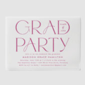 Moderne Magenta Typografy Graduation Party Pergament Einladungen (Vorderseite)