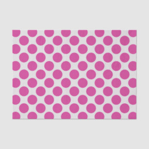 Moderne Magenta und weiße große Polka-Punkte Seidenpapier