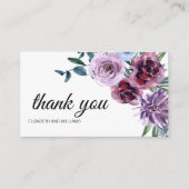 Moderne Magenta Wasserfarben Blume Dank Karte (Vorderseite)