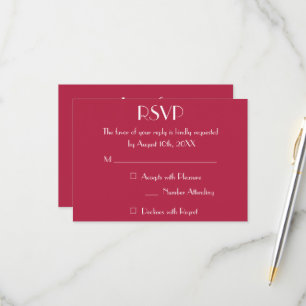 Moderne Magenta Wedding RSVP Einladungskarte