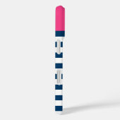 Moderne Magentrosa Marinestreifen mit kundenspezif Case-Mate iPhone Hülle (Rückseite / Rechts)