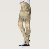 Moderne Magie Goldene Winterschneemuster Wasserfar Leggings (Links)