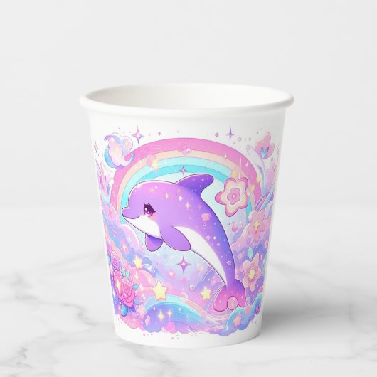 Moderne Magische Dolphin-Babydusche Pappbecher (Vorderseite)
