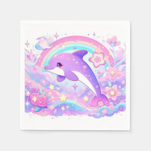 Moderne Magische Dolphin-Babydusche Serviette