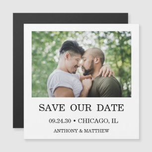 Moderne magnetische LGBTQ-Save-the-Date-Hochzeitsk Magneteinladung