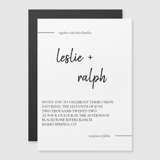 Moderne Magnetkarte Magneteinladung (Vorne/Hinten)