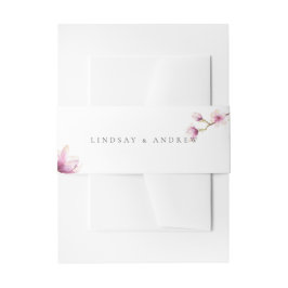 Moderne Magnolia Hochzeitsfeier Einladungsbanderole